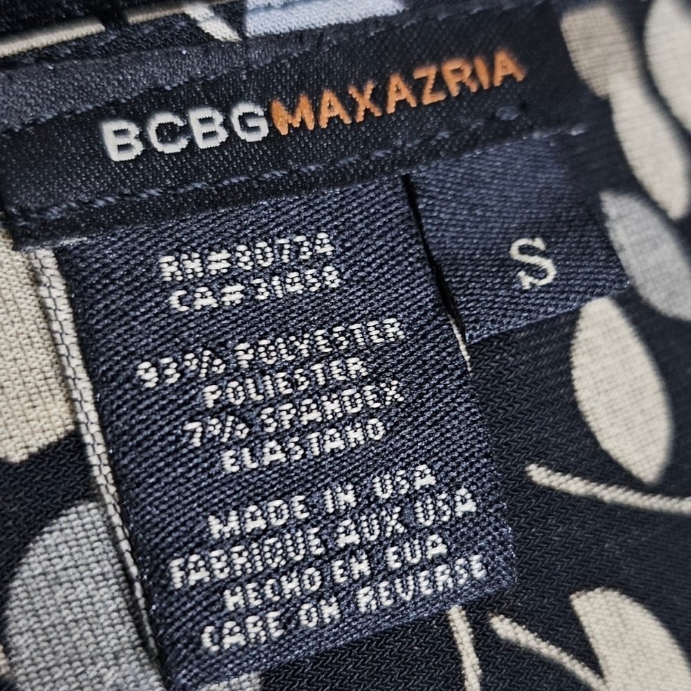 BCBGMaxAzria Black and Cream Patterned Midi Dress - Picture 5 of 5
